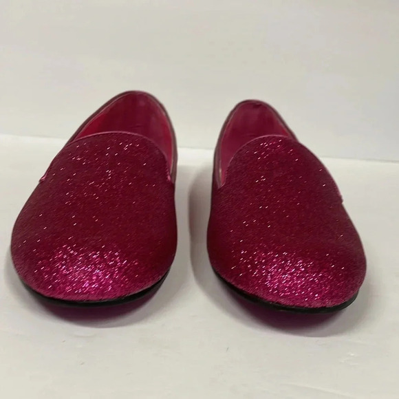 Twiggy London Pink Glittery Wide Width Taylor Swift Flats - Picture 3 of 11